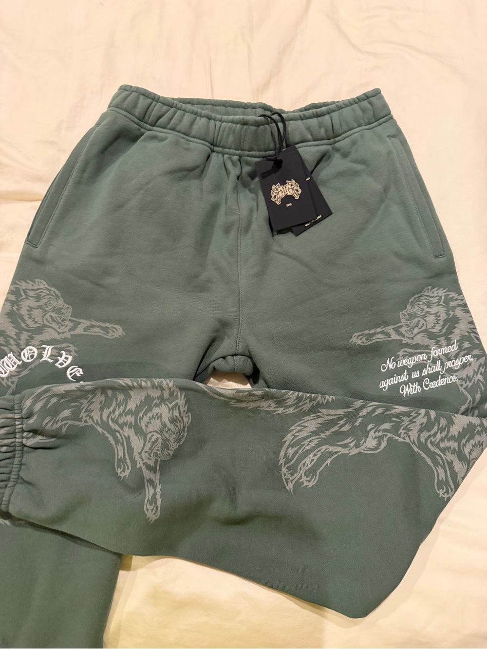 Darc Sport Sage Green Wolf Graphic Jogger Track Pants